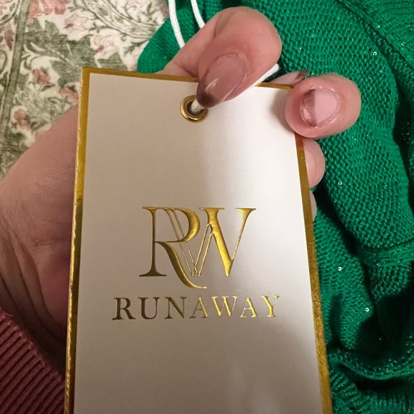 RUNAWAY THE LABEL ADRIANA MAXI DRESS Green Medium - Picture 10 of 10